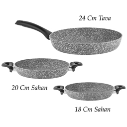 Ultra Granit 3'lü Tava Sahan Seti