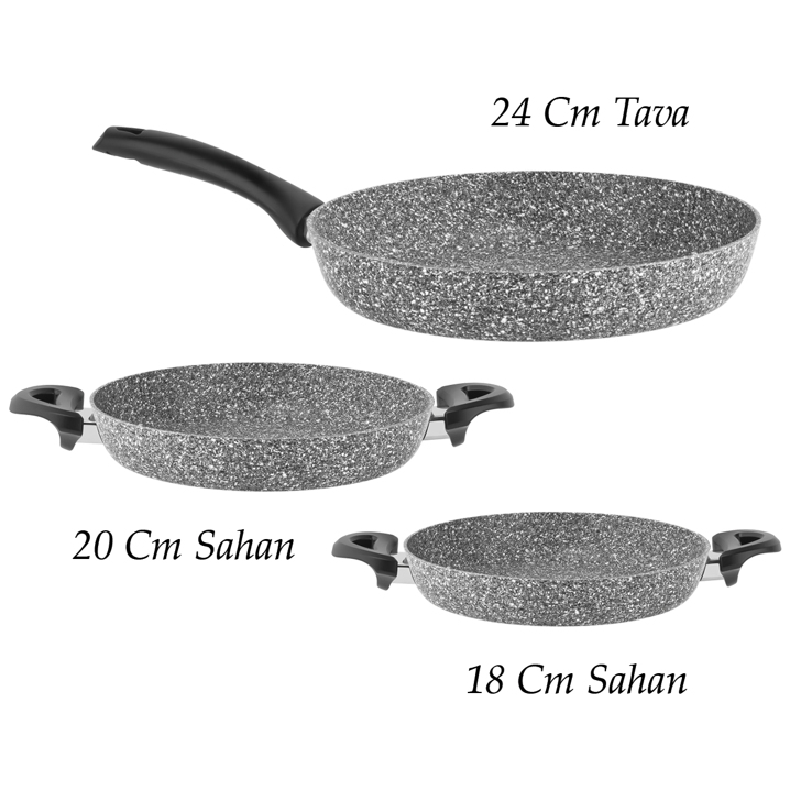 Ultra Granit 3'lü Tava Sahan Seti