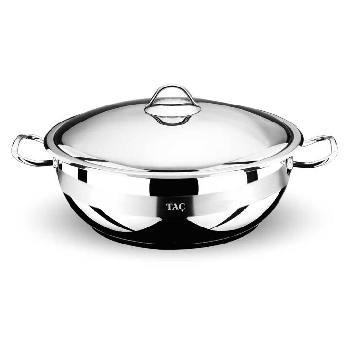 Taç Bengü Pro Paslanmaz Çelik 41 Cm Basık Tencere 16 Litre