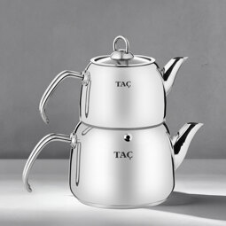 Taç Panda Maxi Boy 4 Parça Paslanmaz Çelik Çaydanlık Takımı 1.75-2.75lt