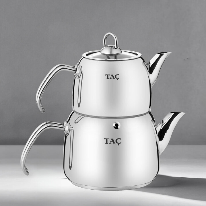 Taç Panda Maxi Boy 4 Parça Paslanmaz Çelik Çaydanlık Takımı 1.75-2.75lt