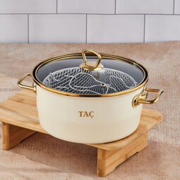 Taç Kızartma Tenceresi Emaye 22 Cm 4 Litre