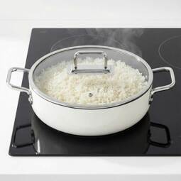 Taç Sera Feel Seramik Yanmaz Yapışmaz Basık Tencere 26 cm / Beyaz