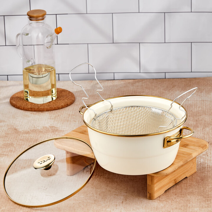 Taç Çıtır Cips Emaye 22 Cm Kızartma Tenceresi