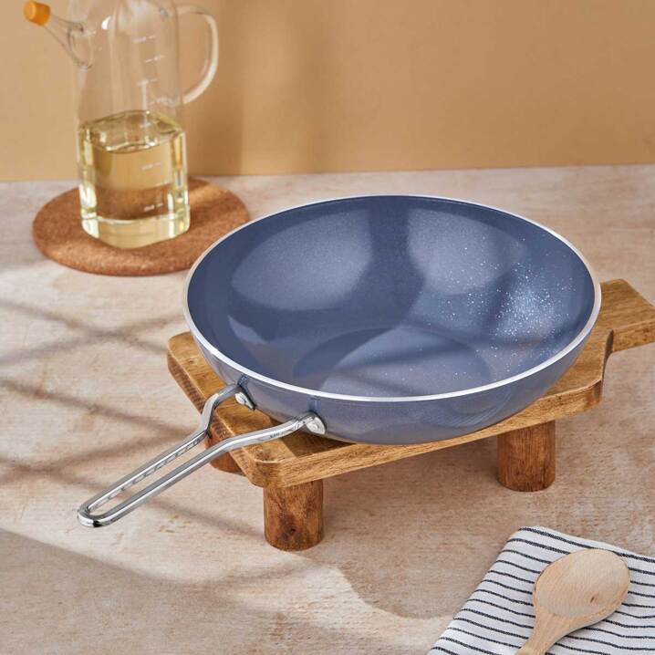 Taç Sera Feel Seramik Yanmaz Yapışmaz Wok Tava 28 cm / Gri