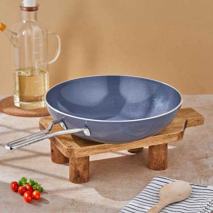 Taç Sera Feel Seramik Yanmaz Yapışmaz Wok Tava 28 cm / Gri