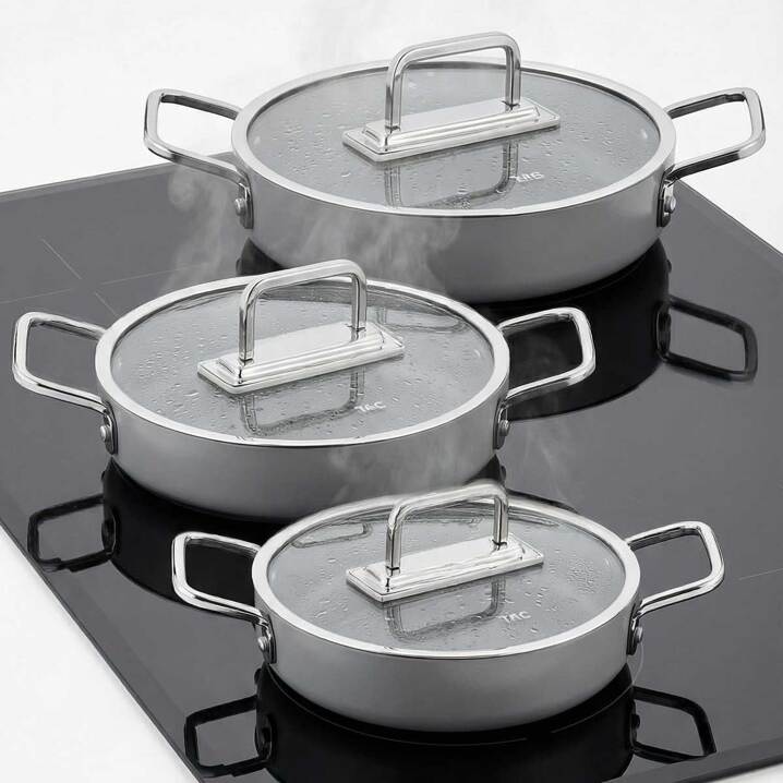 Taç Sera Feel 6 Parça Seramik Sahan Seti 18-20-22 Cm / Gri