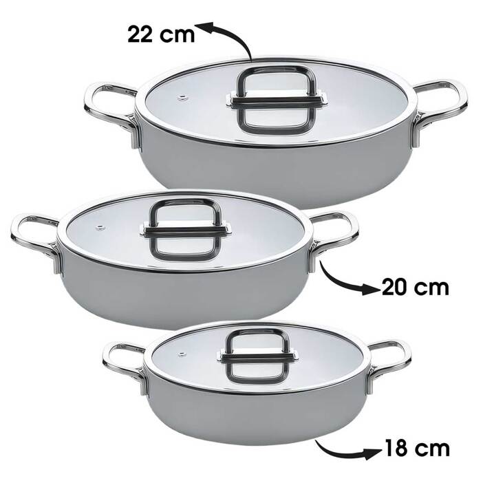 Taç Sera Feel 6 Parça Seramik Sahan Seti 18-20-22 Cm / Gri