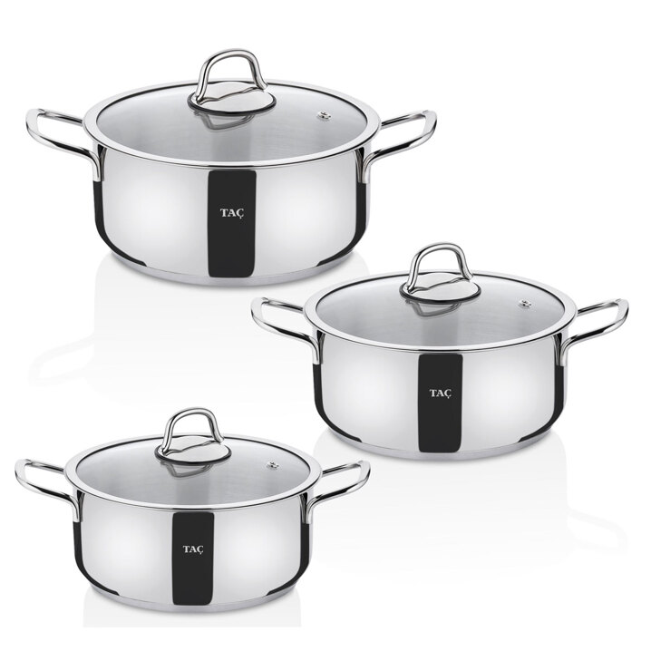 Taç Bengü Pro 6 Parça Çelik Tencere Seti