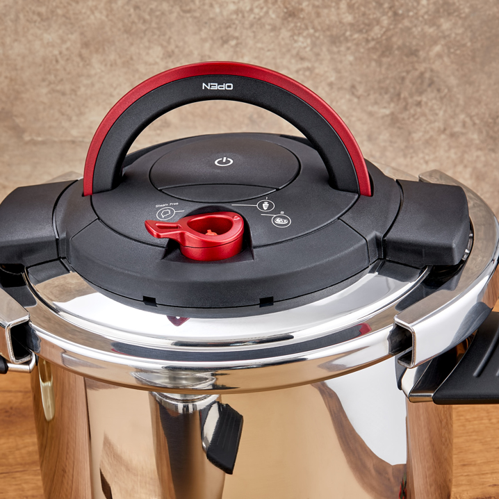 Taç VitaMaster 2'li 4+6 Litre Indüksiyon Tabanlı Düdüklü Tencere Seti Kırmızı