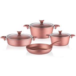 Taç Master Cook 4'lü 7 Parça Granit Tencere Seti Rose Gold