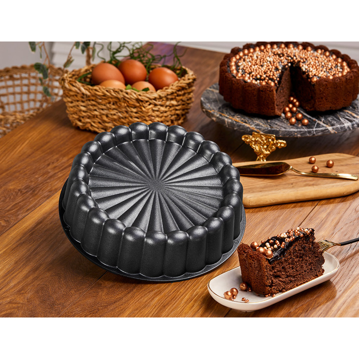 Taç Döküm Tart Kalıbı Gri 26 Cm