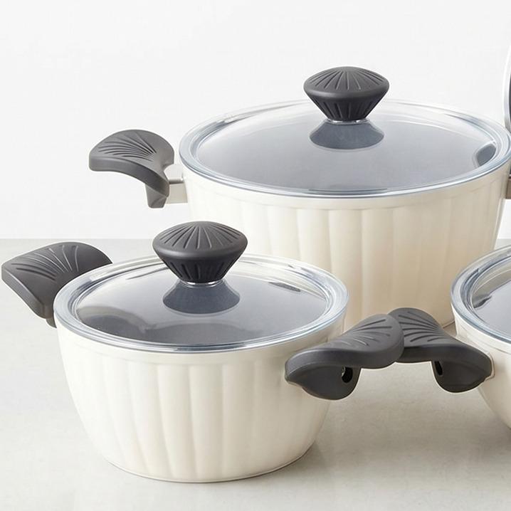 Taç Master Ceramica Dilim 7 Parça Seramik Tencere Seti Beyaz