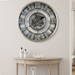 Cornella Antik Gümüş Rengi Çark Detaylı Saat