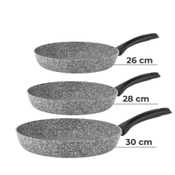 Taç Ultra Granit 3'lü Tava Seti 26 Cm / 28 Cm / 30 Cm