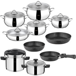 Taç Easy Steel Cook 16 Parça Pişirme Seti