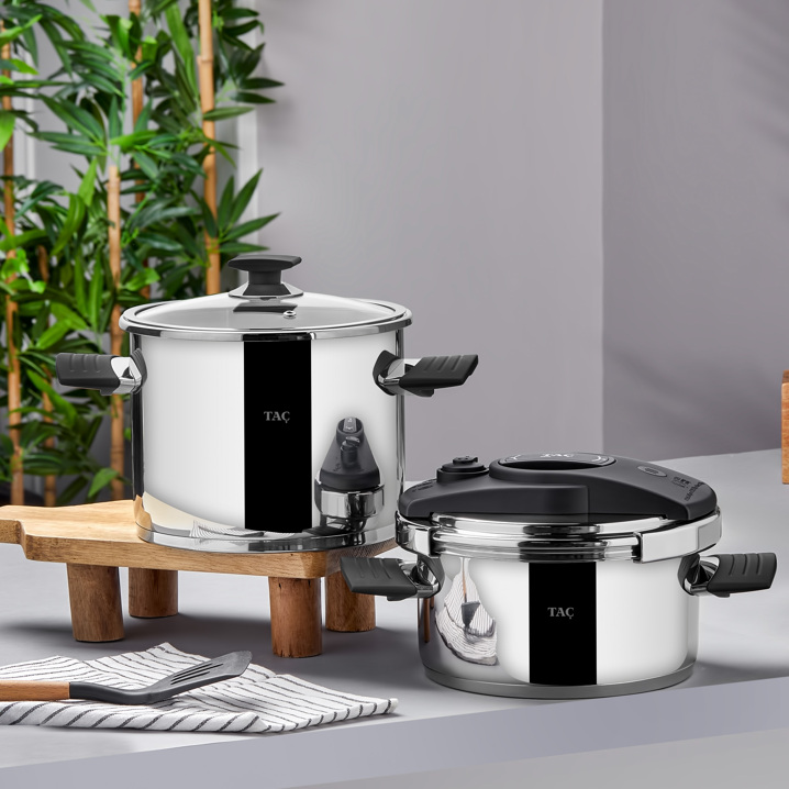 Taç Easy Steel Cook 16 Parça Pişirme Seti